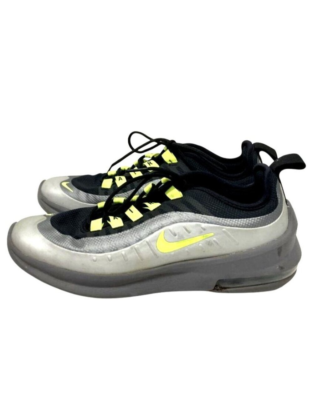 Nike Air Max Axis Youth Shoes Black/Gray With Neon Yellow Accents Size 5.5Y
